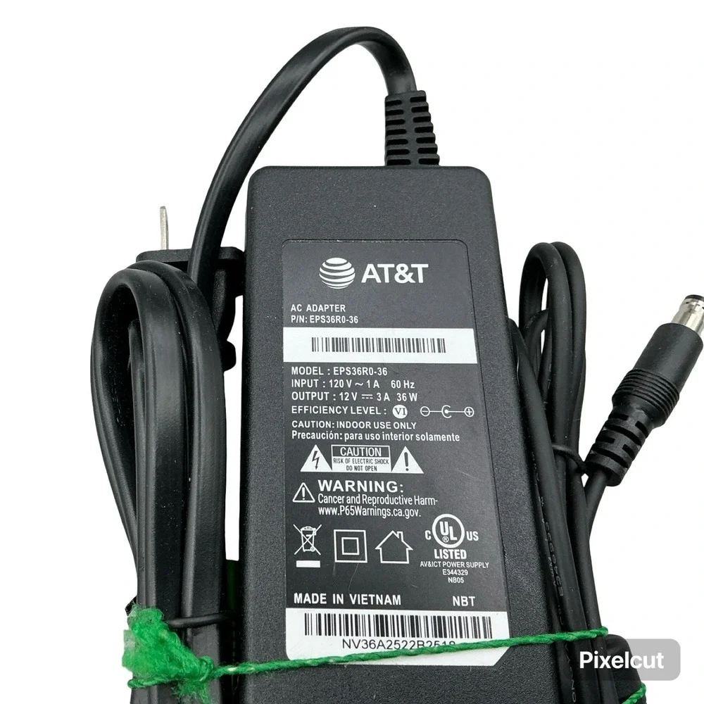 AT&T AC Adapter EPS36R0-36 12V 3A 36W Power Supply Charger Black